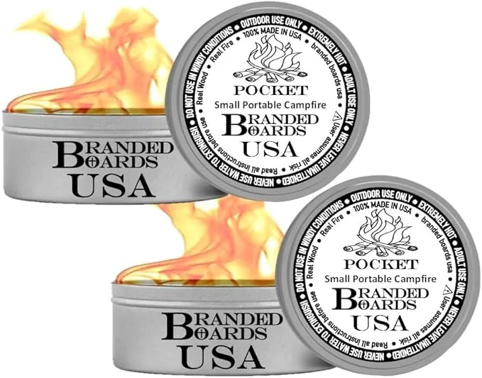 | Made in USA | Portable Mini Bonfire Campfire in a Can | Reusable & up to 5 Hours of Burn Time | Picnics Parties S'Mores Gifts Bushcraft Camping Survival Emergencies