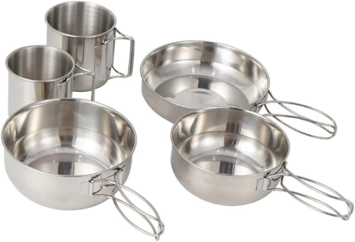 10 Pcs Picnic Tools Travel Pot Stainless Steel Non Stick