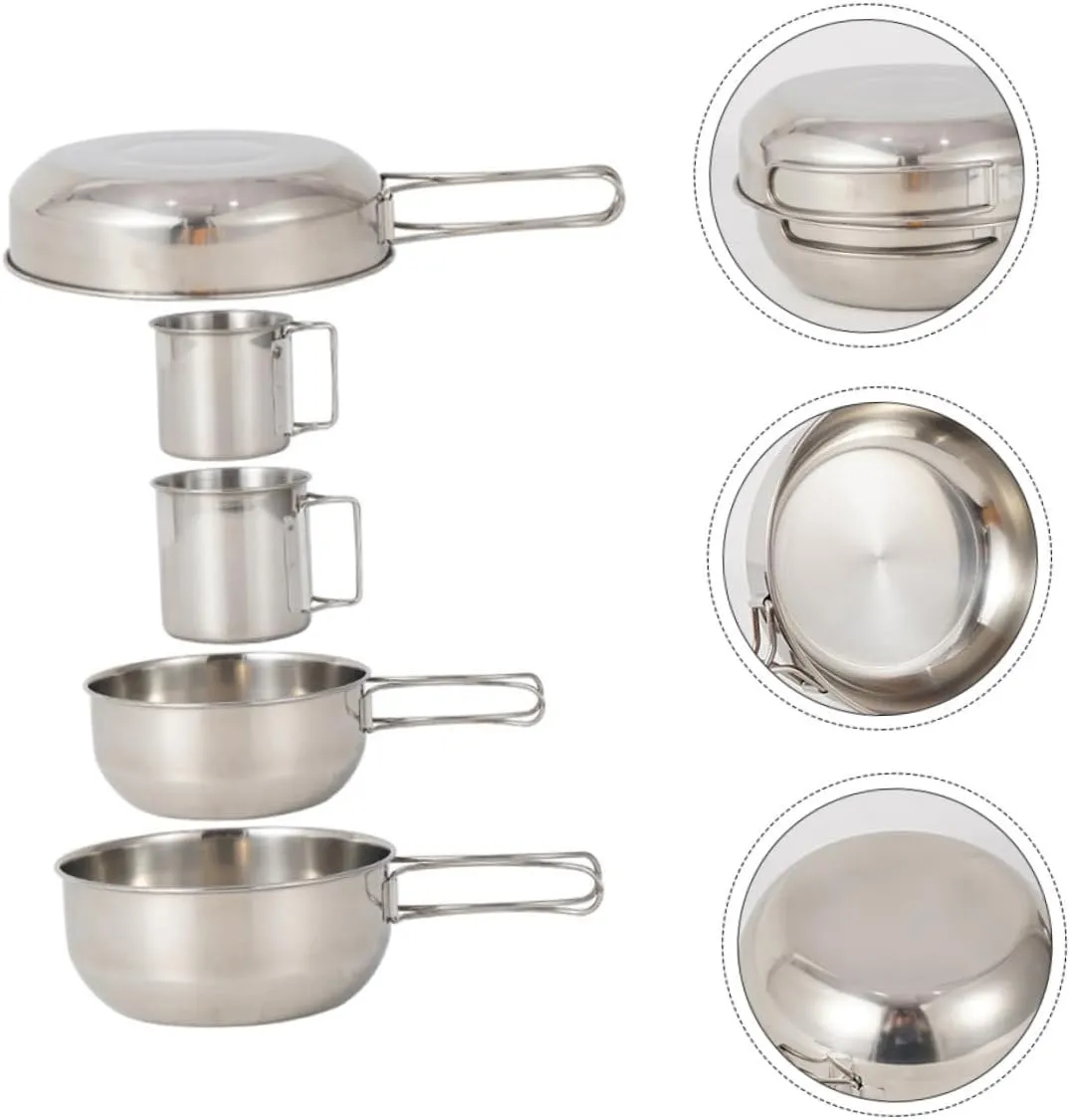 10 Pcs Picnic Tools Travel Pot Stainless Steel Non Stick