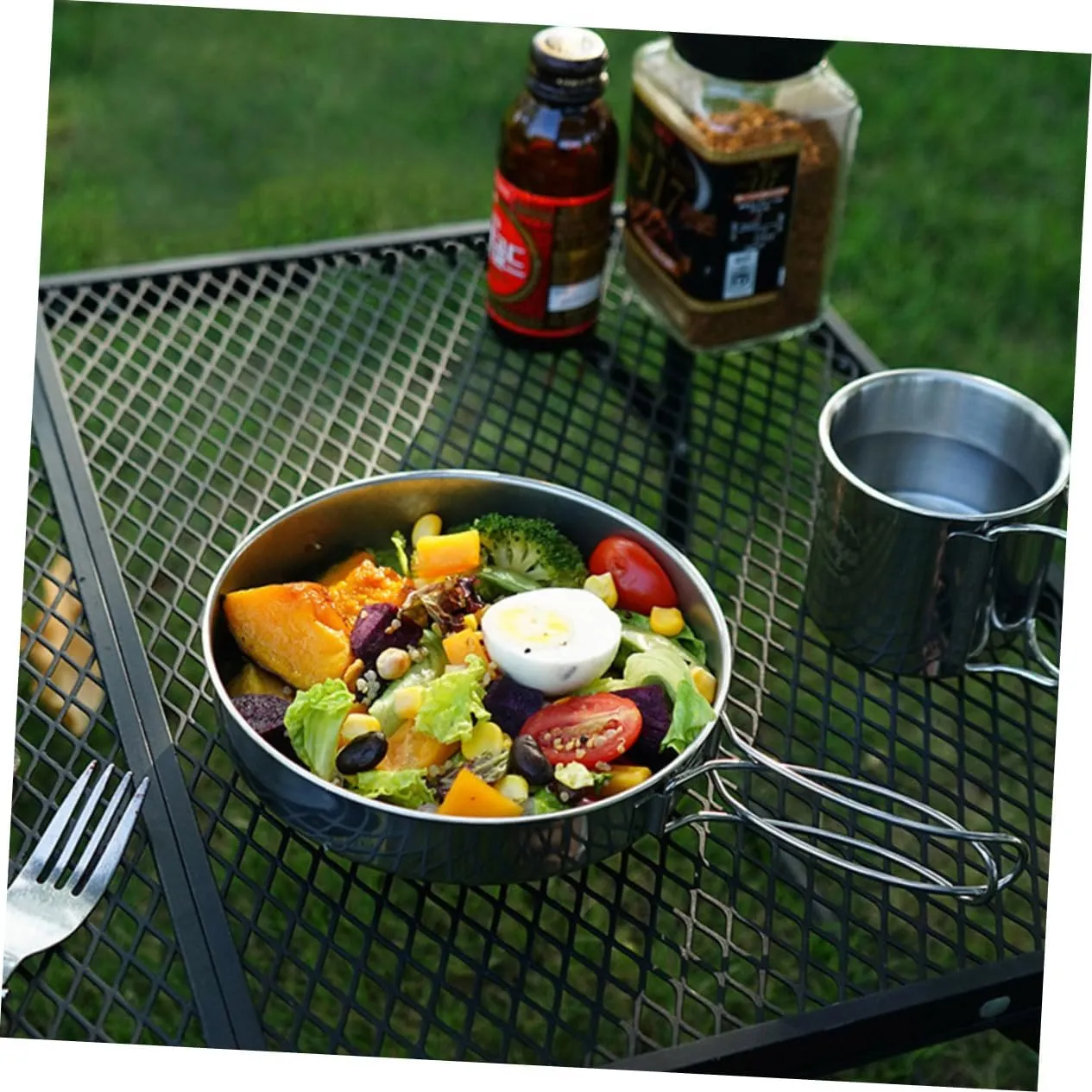 10 Pcs Picnic Tools Travel Pot Stainless Steel Non Stick
