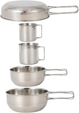 10 Pcs Picnic Tools Travel Pot Stainless Steel Non Stick