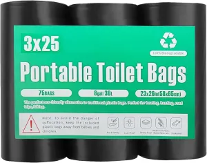 108 Portable Toilet Bags, 8 Gallon Biodegradable Camping Toilet Bags for Portable Potty, Thickened Compostable Trash Bags Toilet Waste Poop Bags for 5 Gallon Bucket Toilet Liner Travel Car
