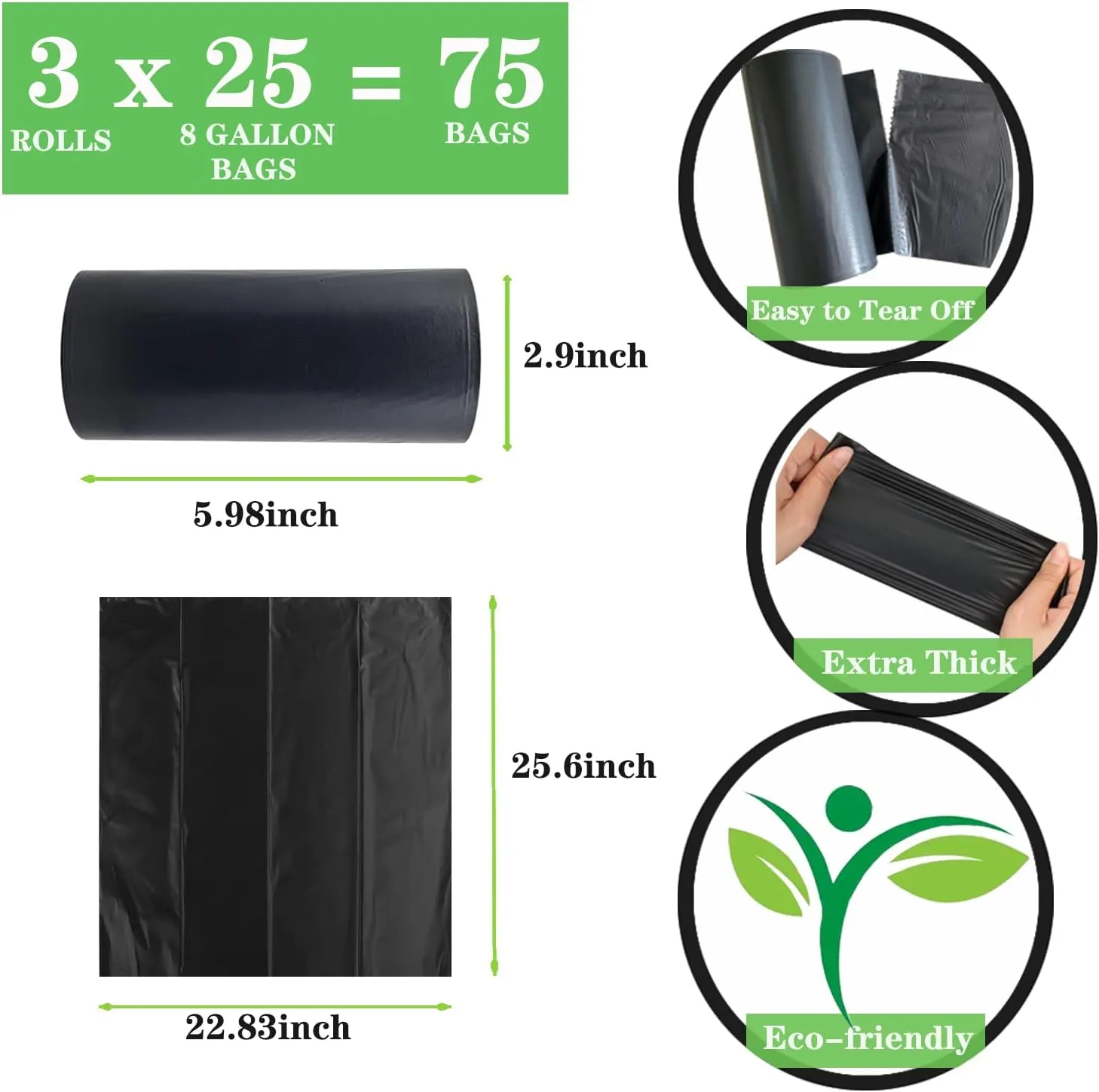 108 Portable Toilet Bags, 8 Gallon Biodegradable Camping Toilet Bags for Portable Potty, Thickened Compostable Trash Bags Toilet Waste Poop Bags for 5 Gallon Bucket Toilet Liner Travel Car