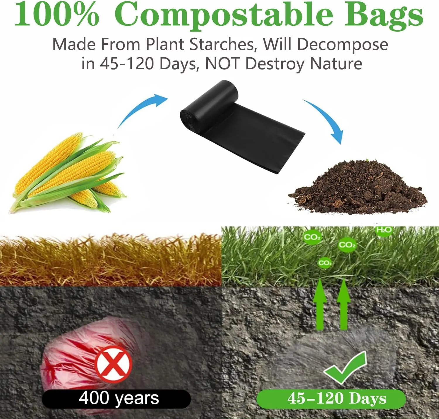 108 Portable Toilet Bags, 8 Gallon Biodegradable Camping Toilet Bags for Portable Potty, Thickened Compostable Trash Bags Toilet Waste Poop Bags for 5 Gallon Bucket Toilet Liner Travel Car