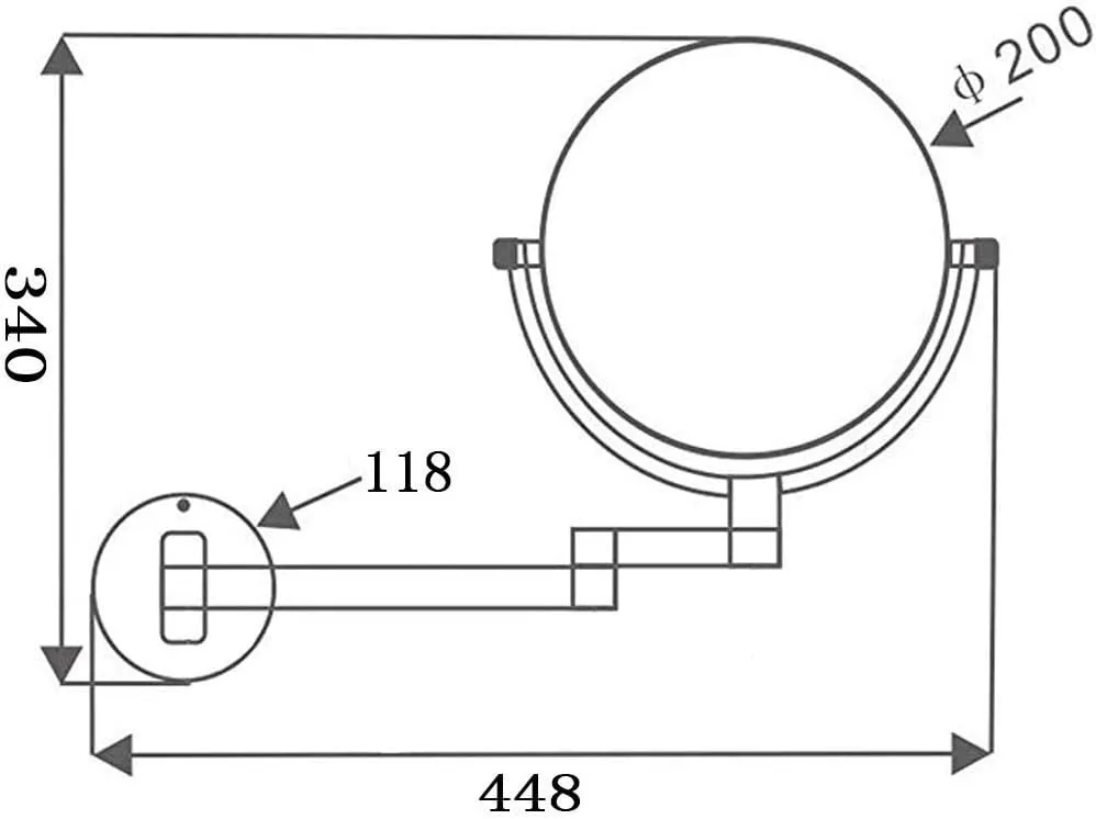 10X Magnifying Wall Mounted Makeup Mirror, 8In Magnification Makeup Mirror Adjustable 360° Swivel Extendable Cosmetic Vanity Mirror Mirrors for Bathroom Vanity,Black,hardwire(Black,Hardwire)