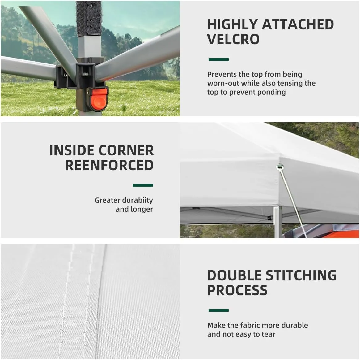 10x10 Pop Up Canopy Tent, Outdoor Instant Sun Shelter - White, Included 1 x Rolling Storage Wheeled Bag, 4 x Guylines, 8 x Stakes
