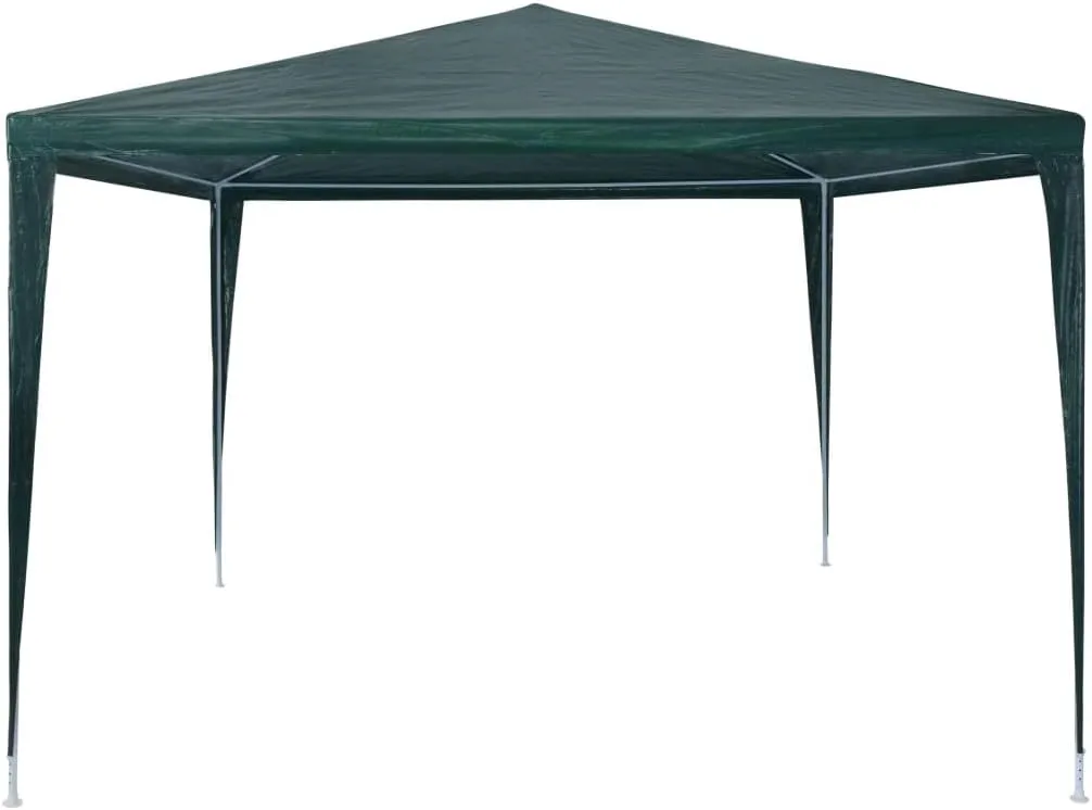 10x10ft Outdoor Party Tent Green PE Roof Steel Frame Gazebo Canopy for Backyard Events, Garden Gatherings, Patio Shade