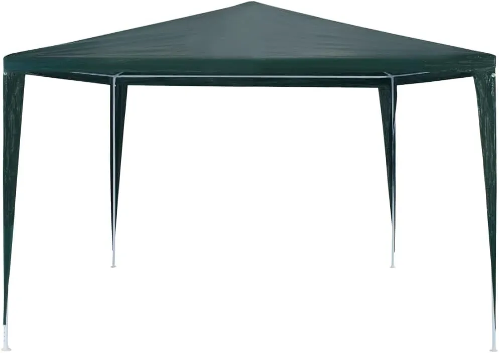 10x10ft Outdoor Party Tent Green PE Roof Steel Frame Gazebo Canopy for Backyard Events, Garden Gatherings, Patio Shade