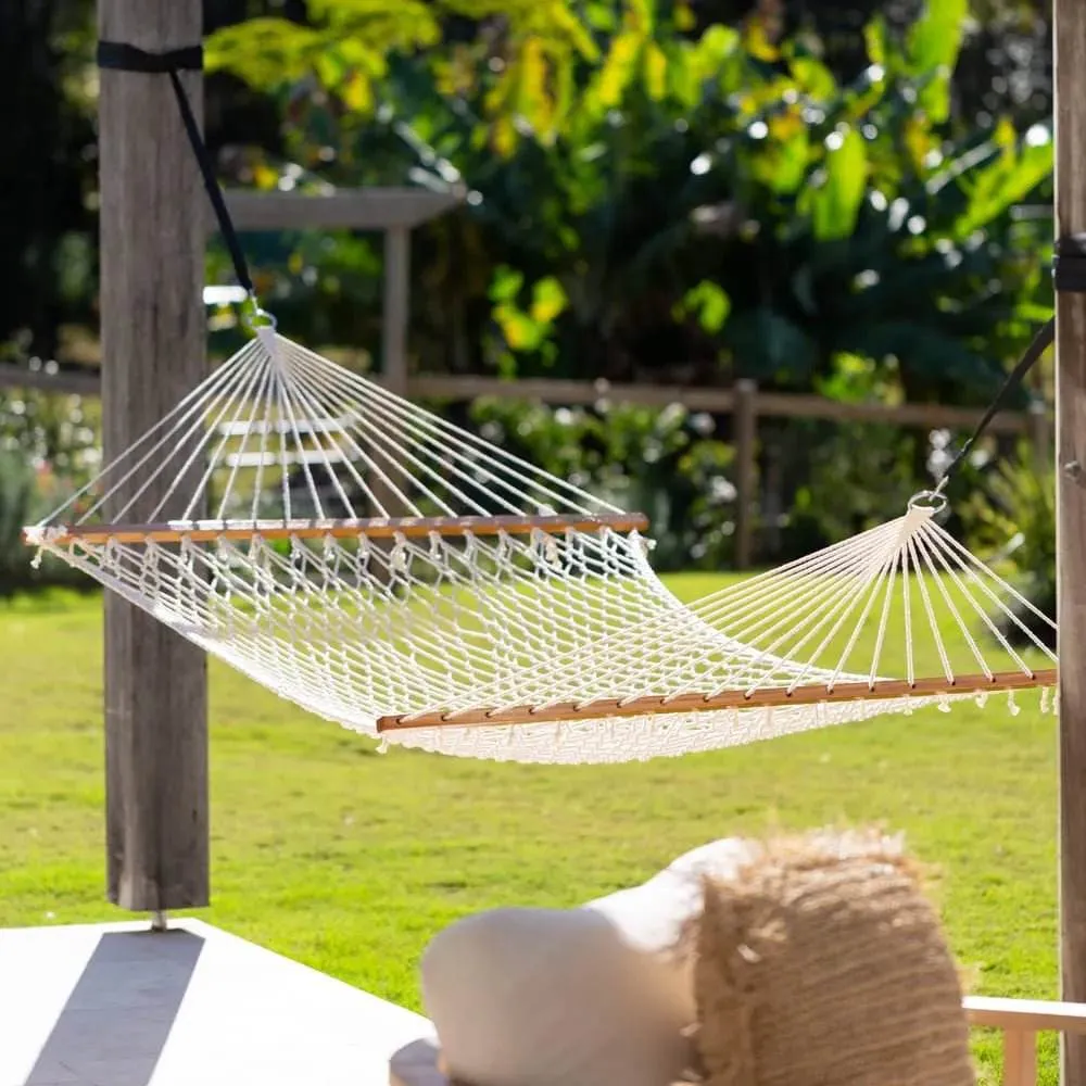 12ft Steel Arc Hammock Stand & Resort Polyester Rope Hammock