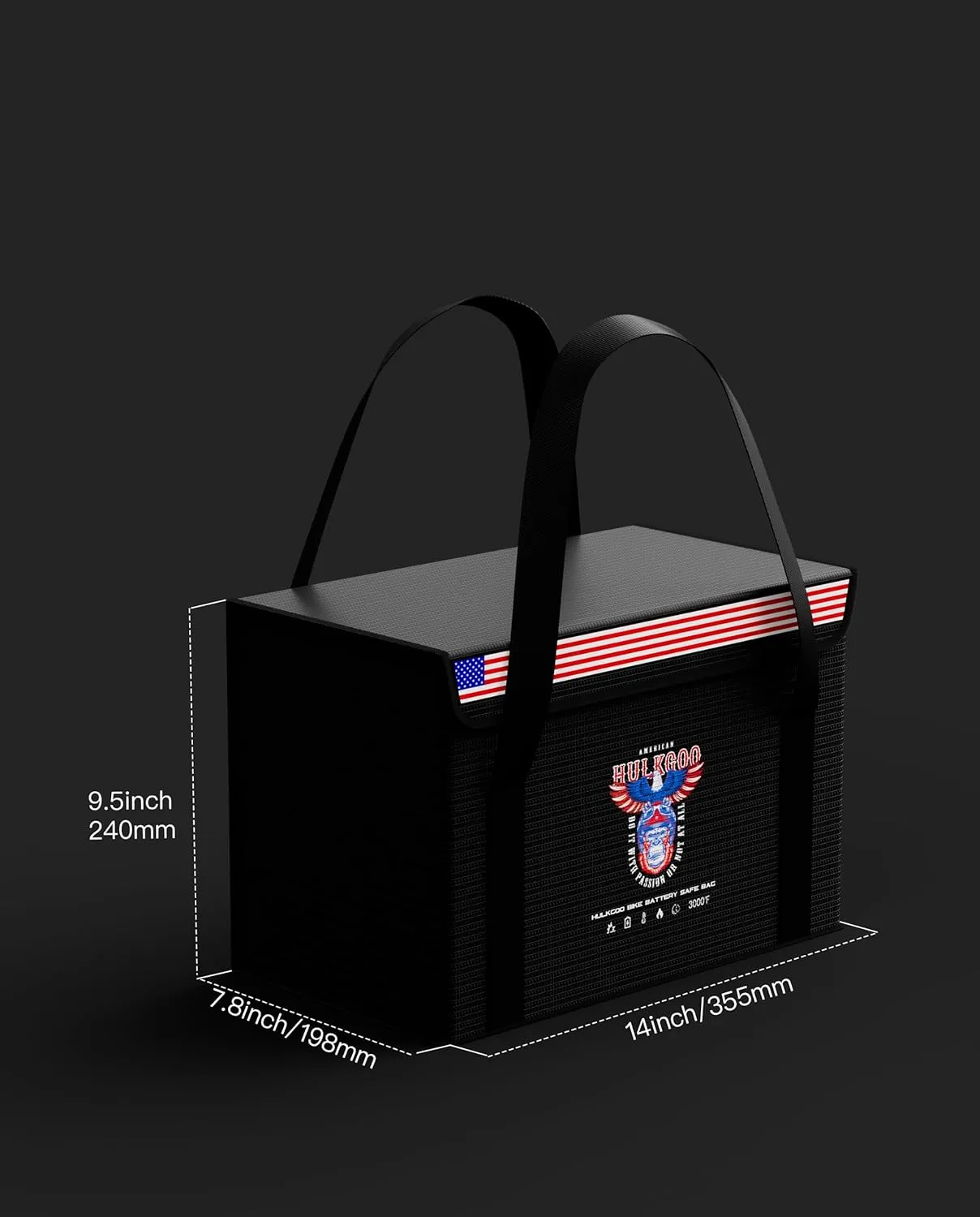 12V 100Ah LiFePO4 Lithium Battery Fireproof Safe Bag Large Capacity Explosion-Proof Container LiPO Guard Protective Case Waterproof Storage Box(14 * 9.5 * 7.8inch)