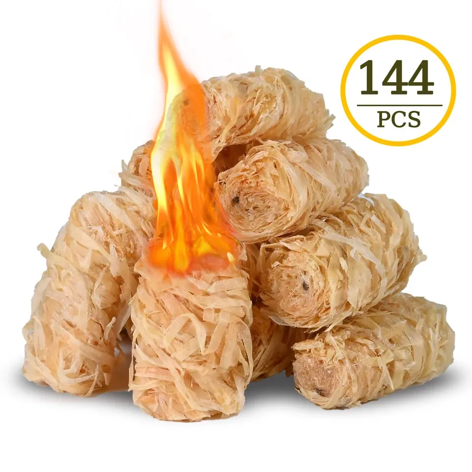 144pcs Fire Starters Premium Waterproof Quick Firestarters Sticks Odorless Fire Starter for Campfires Fireplaces Wood Stove