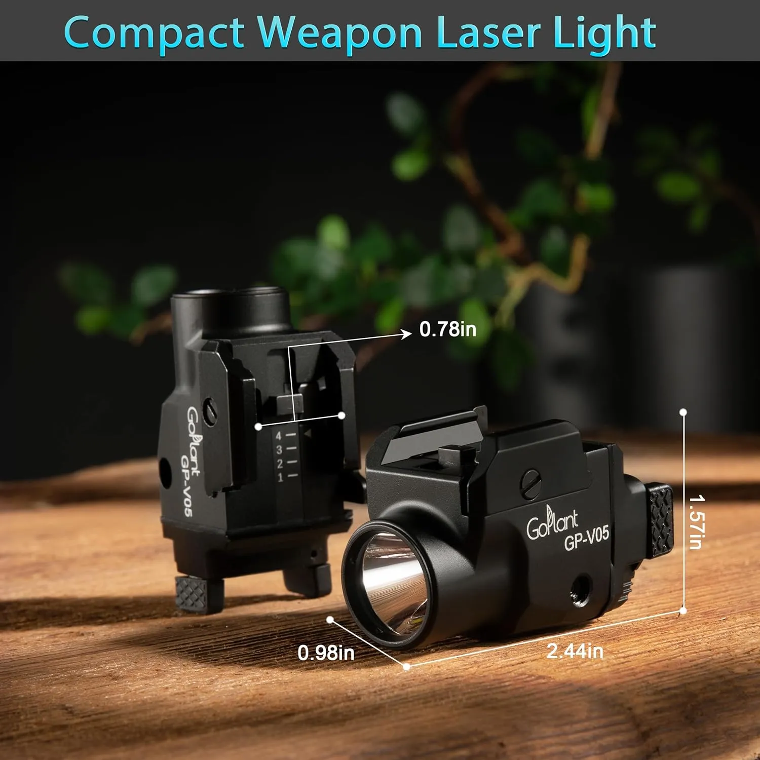 1500 Lumens Aircraft-Grade Aluminum Compact Pistol Flashlight, Picatinny Flashlights Laser Weapon Light, Subcompact Tactical Pistol Lights,Green Laser Light Combo for Handgun, Rechargeable Gun Light