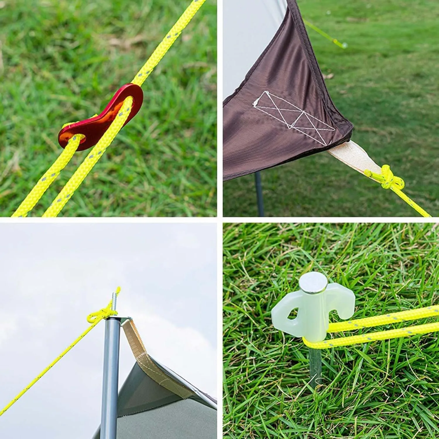 18x14ft Portable Camping Shade Sun Shelter UV Protection Multifunctional Outdoor Camping Traveling Awning Backpacking Tarp Shelter Rain Tarp(Rice-White,220x173x102inch)