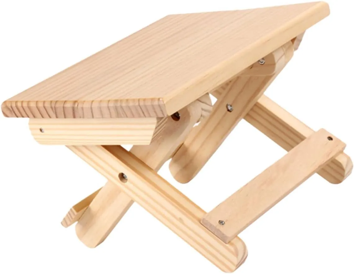 1pc Wooden Foldable Stool Lightweight Fishing Chair for Outdoor and Indoor Use Compact Design for Picnics and to Yellow Finish