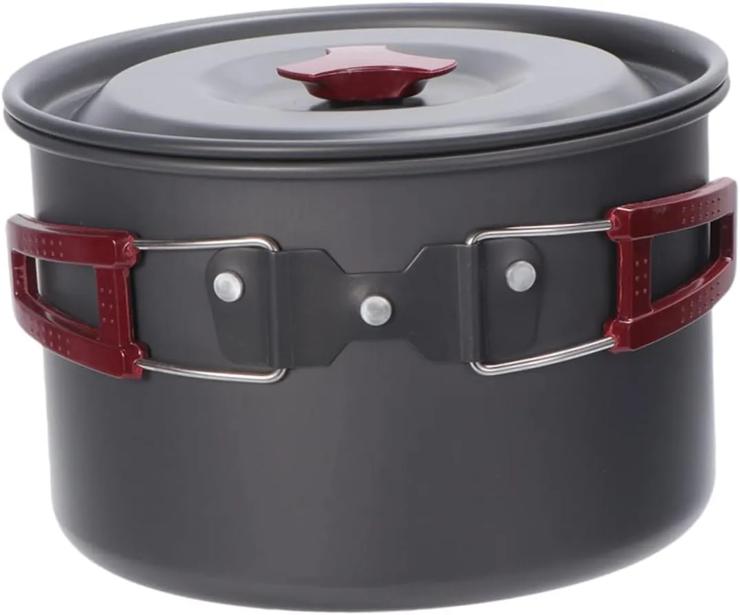 1pcs Camping Cooker Kettles Camp Stove Stoves Outdoor Camping Cooking Camp Cookware Unit Open Fire Kettle Multi Camping Pan Electric Kettle Gooseneck Kettle Camp Cooking Pans Grey