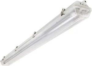 2 Lamp LED Vapor Proof Fixture, UL & DLC, Clear Cover, Waterproof, IP65, 120-277v, Garage Lighting, Car Wash, Warehouse, Walk in Freezer, Bulbs Sold Separately