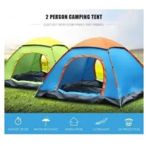 2 Man Tent in Zipper Bag - Lightweight & Easy to Install (200 X 150 X 110 Cm)