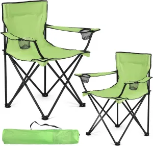 2 Pack Camping Chairs - Lightweight and Supportive Chairs for Adult and Lightweight Individuals - Compact, Durable, and Portable - Ideal for Camping, Hiking, Beach, and Picnics -Carry Bag