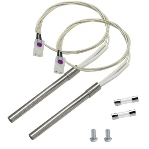 2 Pack Hot Rod Igniter Kit Replacement for Pit Boss, Pellet Grill Igniter Rod Heating Element Compatible with Pitboss, for Traeger & Camp Chef Grill, with 2 Fuses