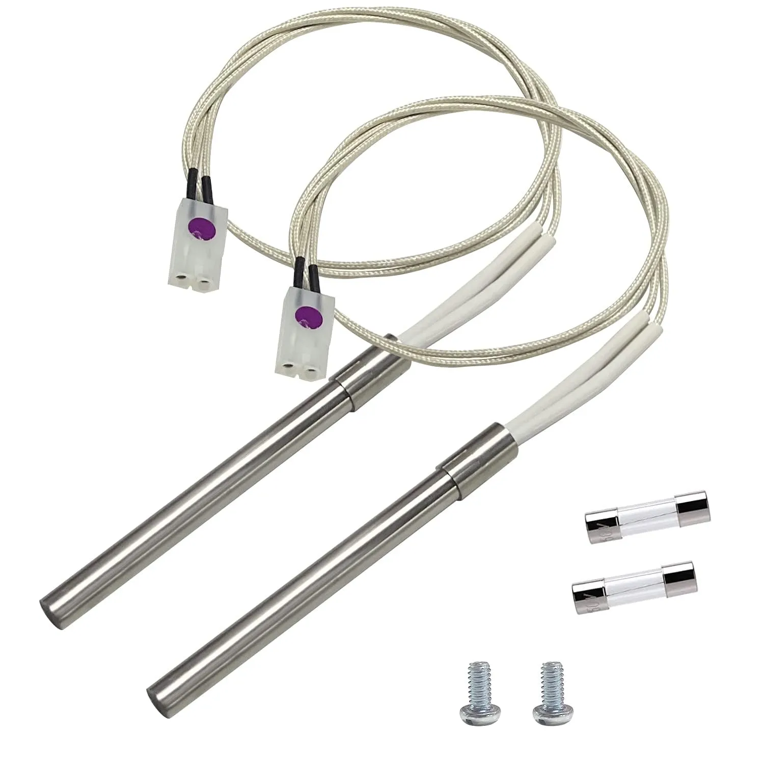 2 Pack Hot Rod Igniter Kit Replacement for Pit Boss, Pellet Grill Igniter Rod Heating Element Compatible with Pitboss, for Traeger & Camp Chef Grill, with 2 Fuses
