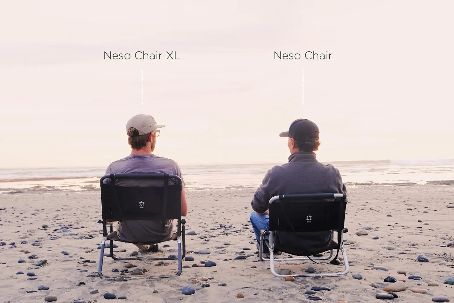 2 Pack of Neso Lightweight Water Resistant Beach Chairs with Shoulder Strap and Slip Pocket - Folds Thin (Vintage Stripes)