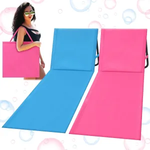 2 Pack Portable Beach Lounge Chair for Adults Couple Folding Tanning Mat Lightweight Sun Beach Lounger Ideal Adjustable Position Lawn Chairs for Patio Chaise Outdoor Sunbathing Camping