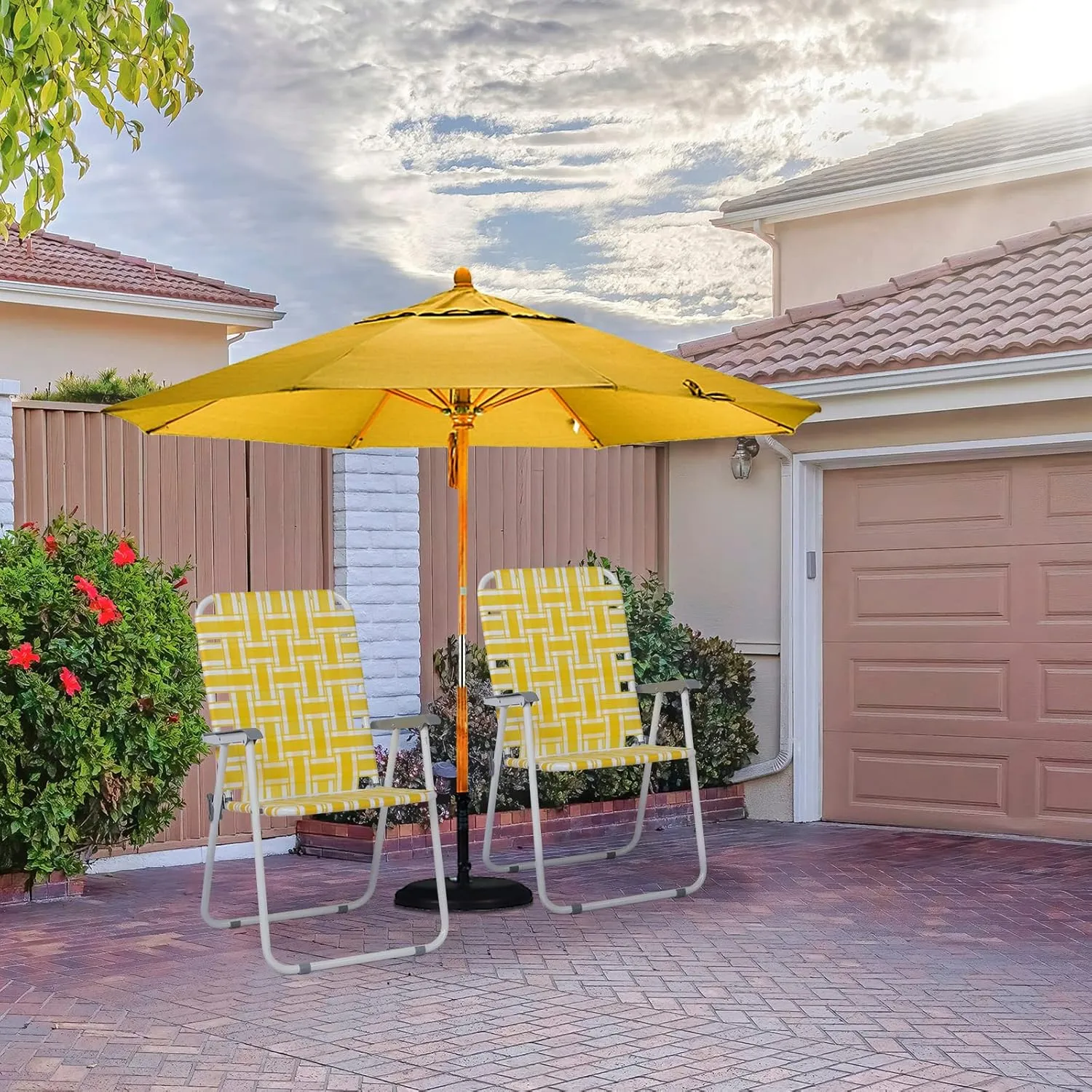 2 Pcs Patio Folding Lawn Chairs for Adults,Lightweight Patio Beach Chair,Foldable Camping Lawn Chairs,Outdoor Indoor Portable Beach Chair,with High Back,for Garden, Poolside, Travel, Picnic (Yellow)