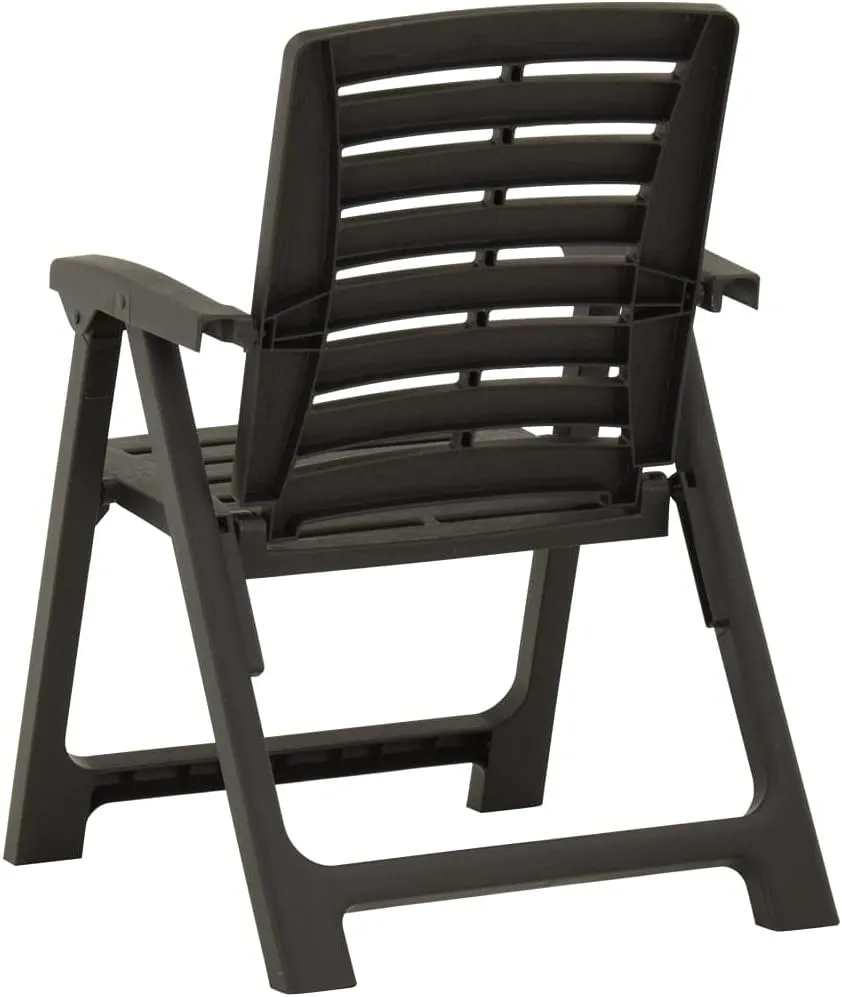 2 Pcs Plastic Patio Chairs Anthracite - Lightweight Outdoor Chairs for Garden, Terrace, Patio Use with Stable Durable Design and Comfortable Seating