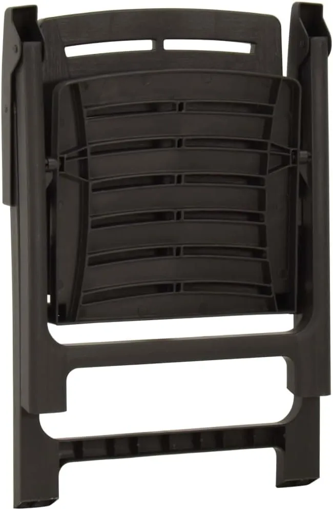 2 Pcs Plastic Patio Chairs Anthracite - Lightweight Outdoor Chairs for Garden, Terrace, Patio Use with Stable Durable Design and Comfortable Seating
