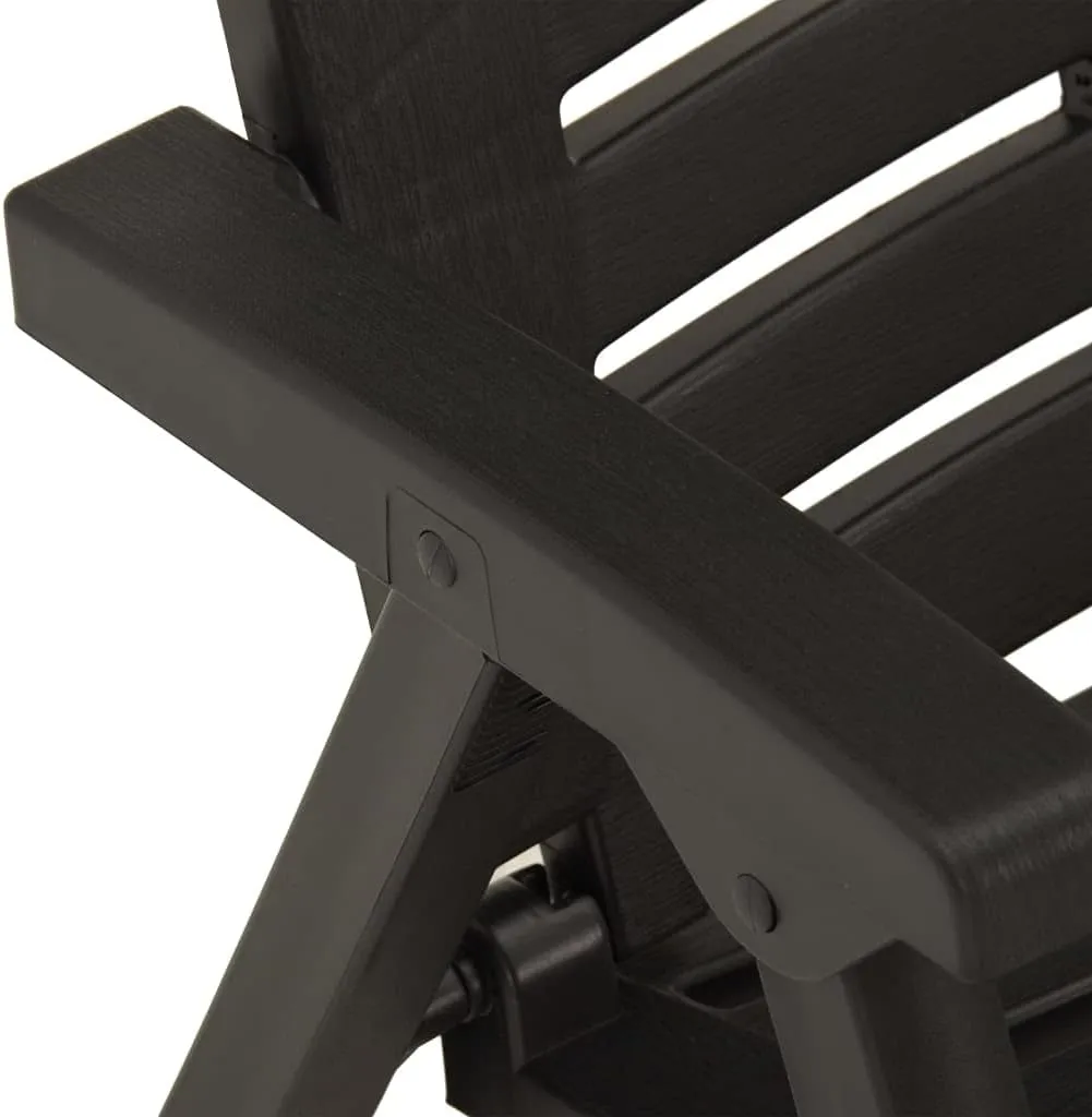 2 Pcs Plastic Patio Chairs Anthracite - Lightweight Outdoor Chairs for Garden, Terrace, Patio Use with Stable Durable Design and Comfortable Seating