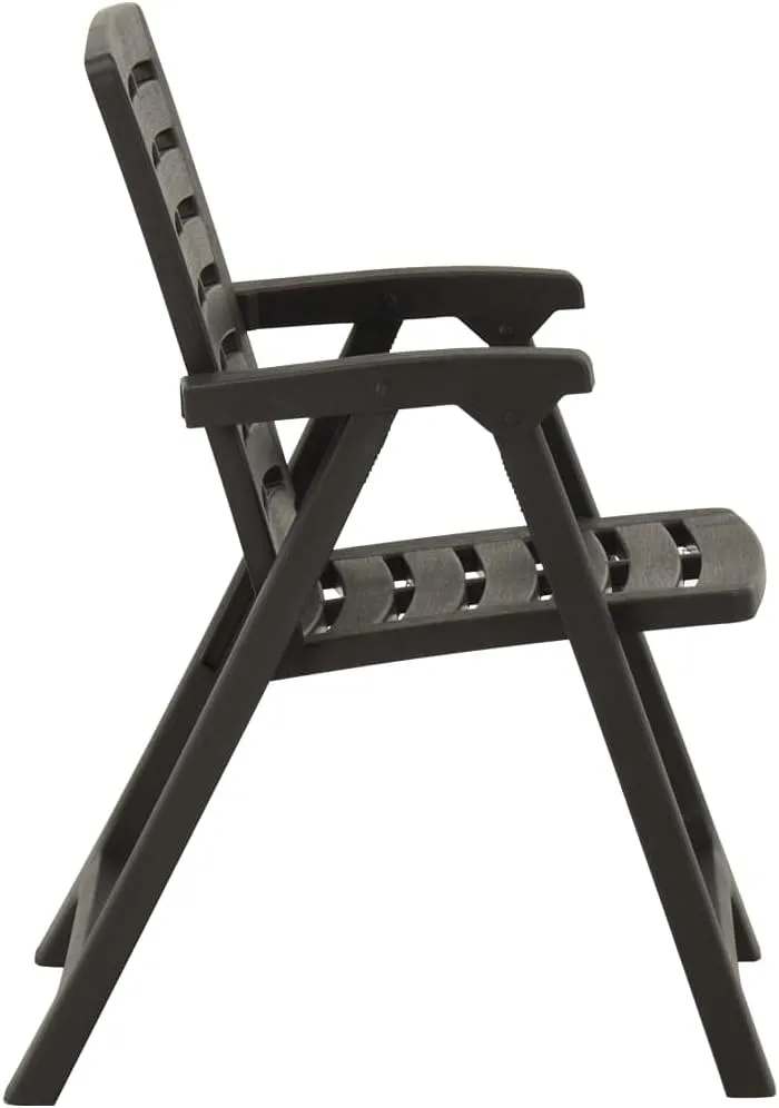 2 Pcs Plastic Patio Chairs Anthracite - Lightweight Outdoor Chairs for Garden, Terrace, Patio Use with Stable Durable Design and Comfortable Seating