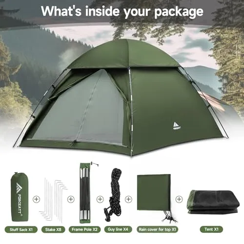2 Person Backpacking Tent,Easy Setup Dome Tent,Lightweight Portable Camping Tent