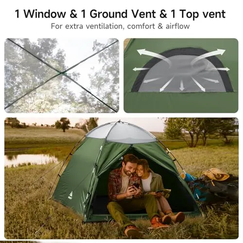2 Person Backpacking Tent,Easy Setup Dome Tent,Lightweight Portable Camping Tent