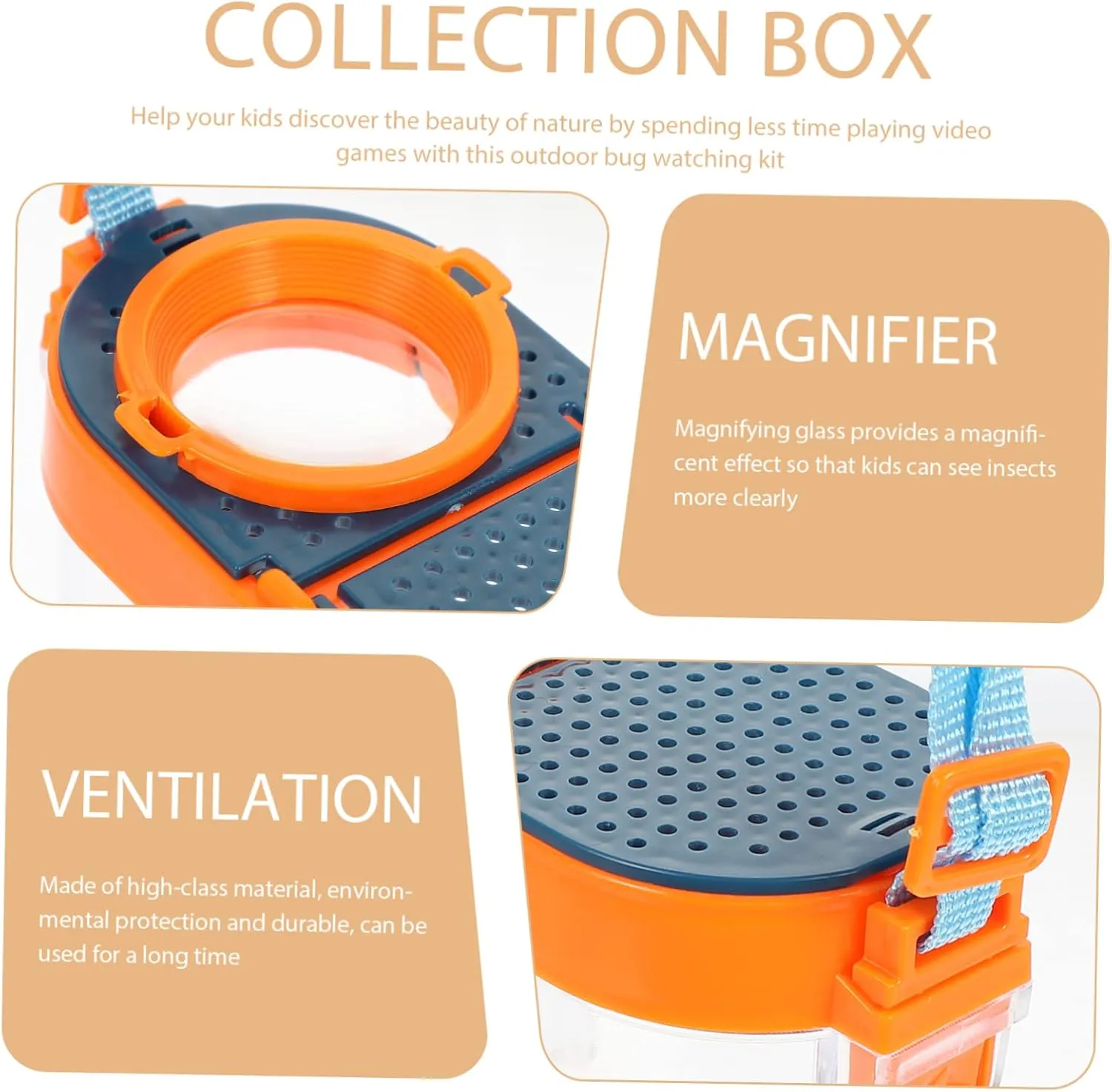 2 Sets Display Case Catcher Cage Observation Box Magnifier for Boys and Girls