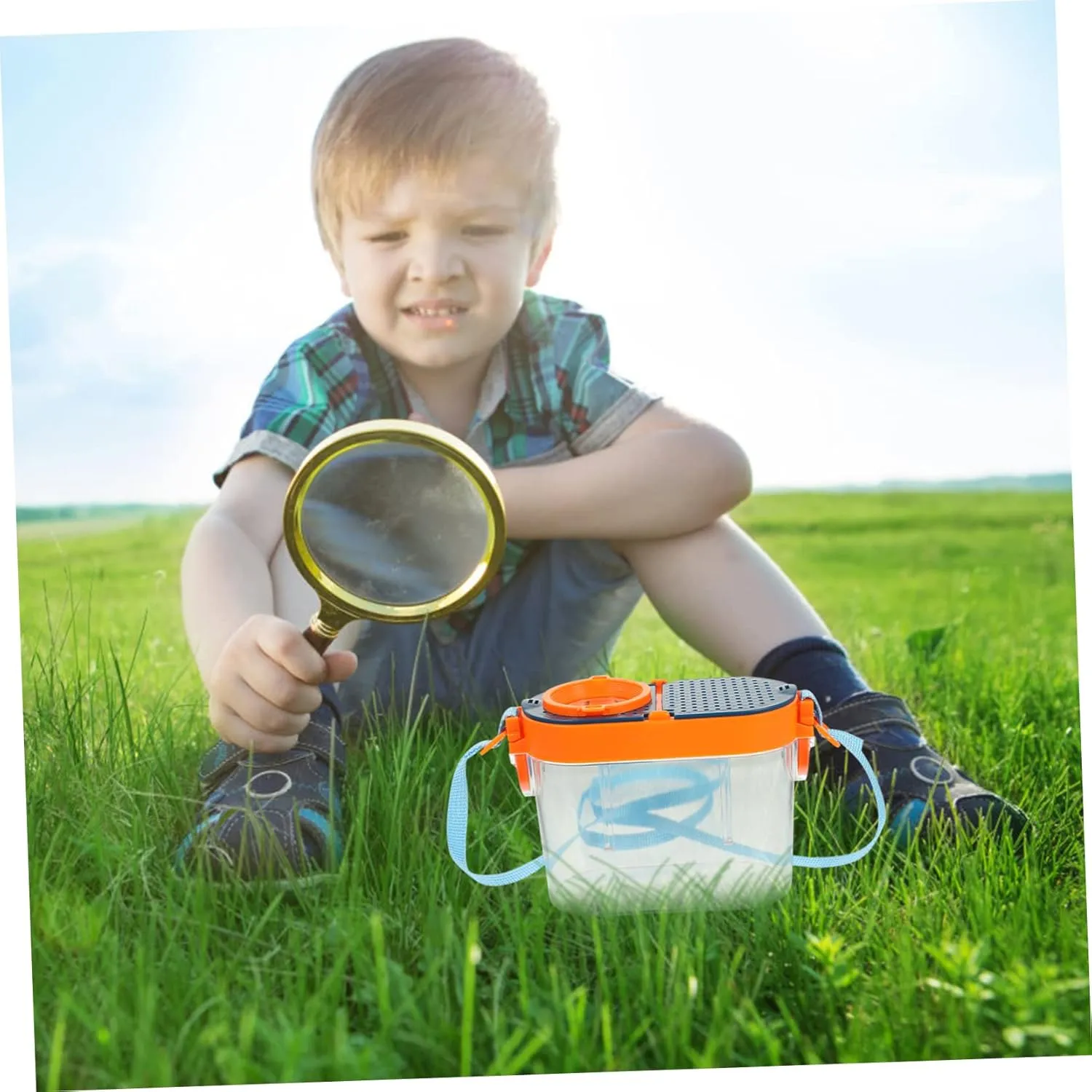 2 Sets Display Case Catcher Cage Observation Box Magnifier for Boys and Girls