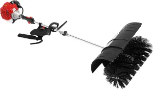 2 Stroke 52CC Portable Handheld Gasoline Side Mounted Sweeper Engine w/Rod and Brush Head, 2.3HP Single Cylinder Hand Pull Start, Used for Artificial Turf, Factories
