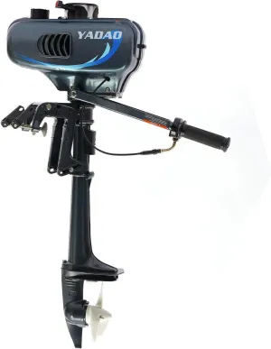 2-Stroke Outboard Engine Cdi System Gas Powered 3.5hp Motorboat Independent Fin Streamline Fishing Boat Kit, Outdoor Parade Fishing Equipment Overboard Motor (2 Stroke 3.5HP)