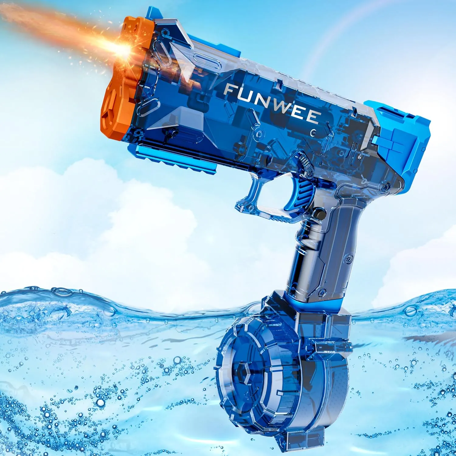 2025 New Upgrade Electric Water Gun for Adult & Kid, Light Up Most Strongest Watergun Long Range, Powerful High Powered Automatic Squirt Gun Fully Auto Water Blaster, Pool Outdoor Toy Game