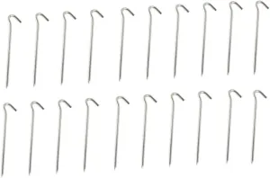 20pcs Tent Stake Hooks Question Mark Shape Ground Nails for Tents Tarps Easy to Carry Camping Accessories