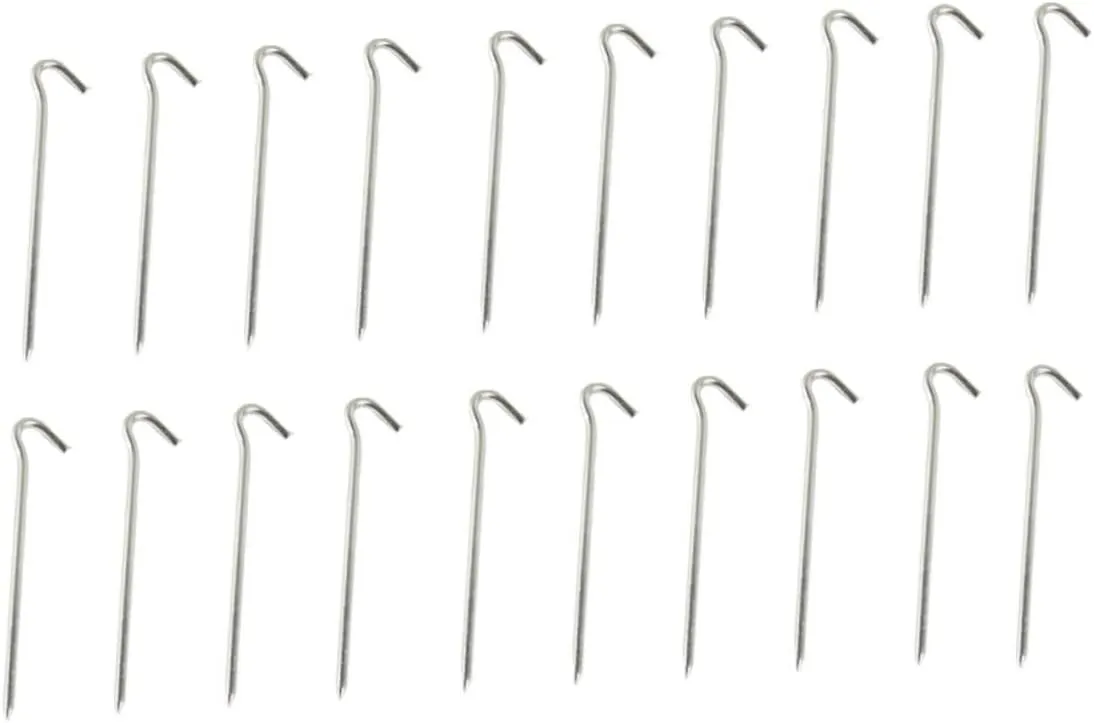 20pcs Tent Stake Hooks Question Mark Shape Ground Nails for Tents Tarps Easy to Carry Camping Accessories