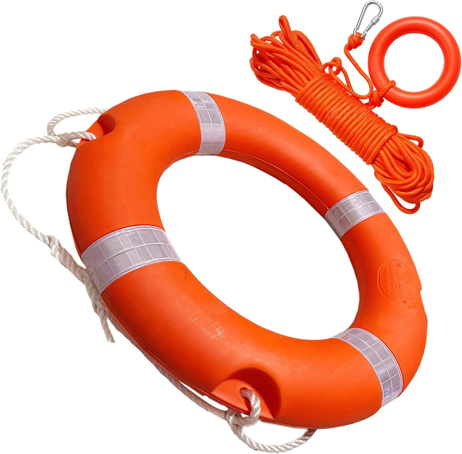 23 inch/ 28 inch Boat Safety Throw Ring, Life Rings for Boats with Water Floating Lifesaving Rope 98.4FT, 1.5KG/ 2.5KG International Standard Boat Life Preserver Ring Buoy with Reflective Strip