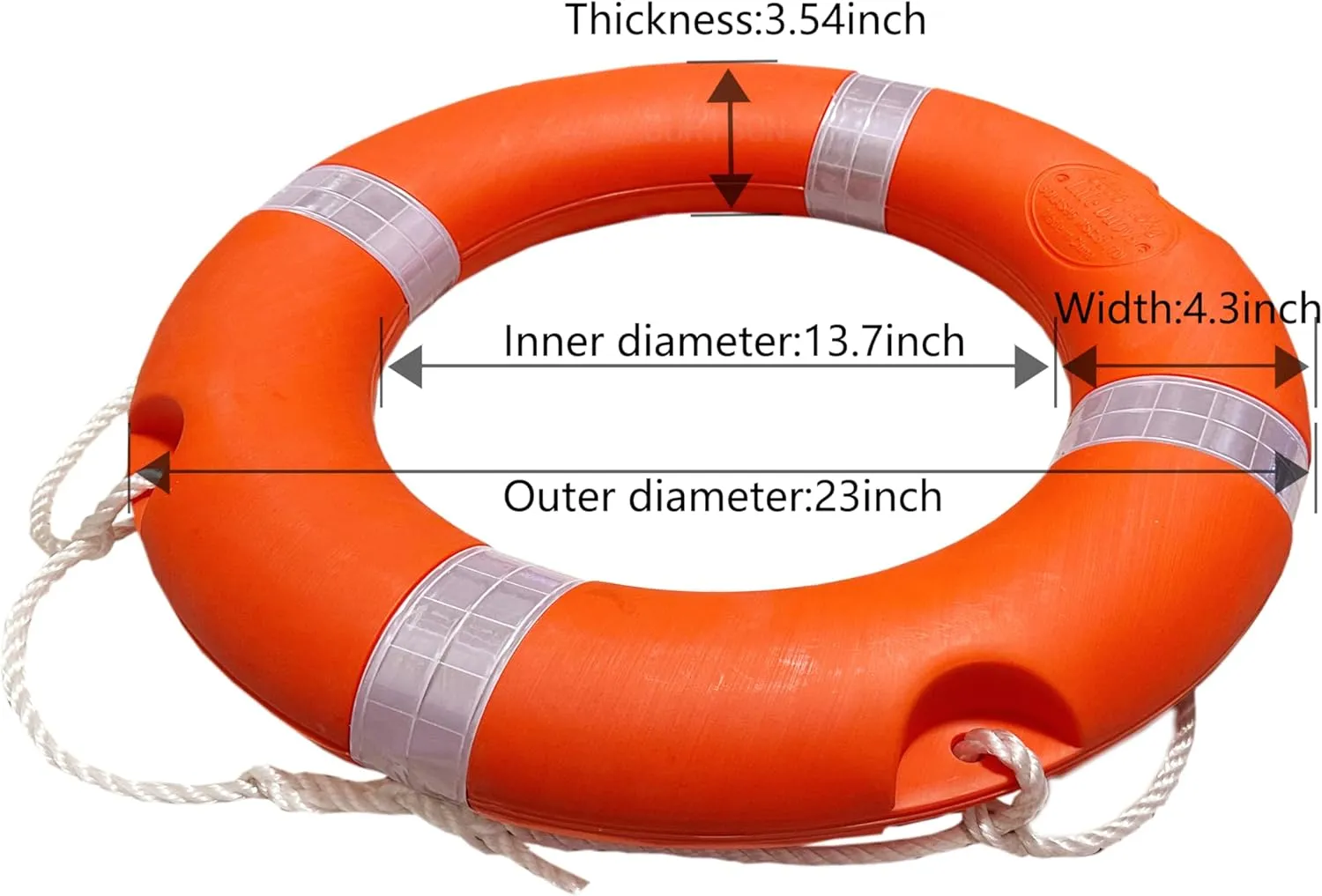 23 inch/ 28 inch Boat Safety Throw Ring, Life Rings for Boats with Water Floating Lifesaving Rope 98.4FT, 1.5KG/ 2.5KG International Standard Boat Life Preserver Ring Buoy with Reflective Strip
