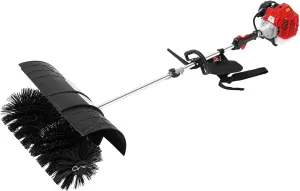 2.3HP 2 Stroke Handheld Sweeper W/Blower, 52CC Gas Power Hand Push Industrial Sweeper with Air Cooling System Snow Sweeping Broom Driveway Turf Lawns Artificial Grass Lawn Sweeper Cleaner Tools