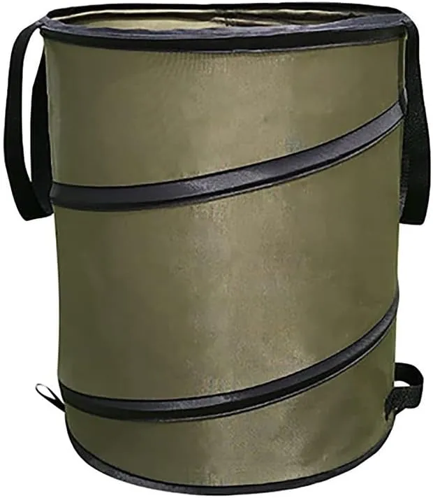 2pack Foldable Courtyard Garbage Bags, Oxford Cloth Fallen Leaf Collection Bag With Zipper Reusable Horticultural Containers for Courtyard Camping 30 Gallon (113L)
