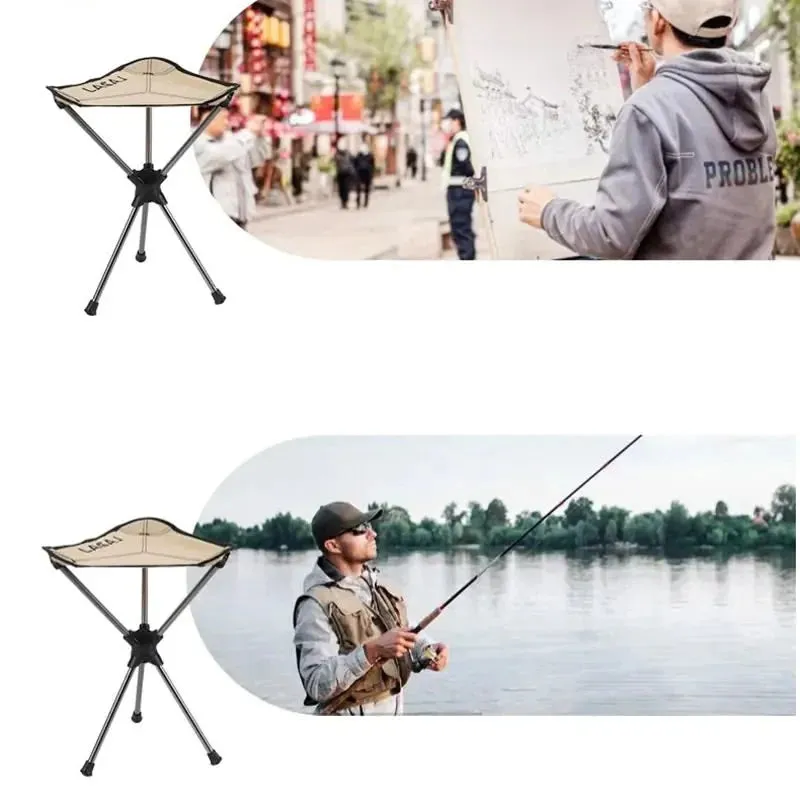 360 Safe payments Alloy Stool Triangle Lightweight Degree Swivel Camping Chair Rotating Limited edition