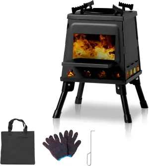 36x36 Portable Multi-Function Outdoor Camp Stove, Folding Wood Stove for Hiking, Fishing, Cooking