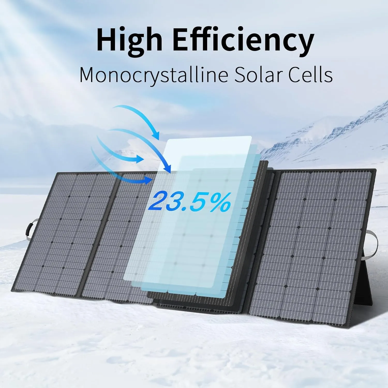 400W Portable Solar Panel, Lightweight Foldable Solar Panels Complete with an Adjustable Kickstand, IP67 Waterproof Solar Charger for Outdoor Camping, Portable Power Station, Motorhome, RV
