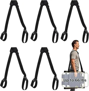 5 Pack Adjustable Carry Strap, Convenient Camping Beach Chair Carrying Strap, Hands-Free Sturdy Universal Shoulder Straps for Picnics, Backpack, Skateboard, Folding Bike, Outdoor Activities