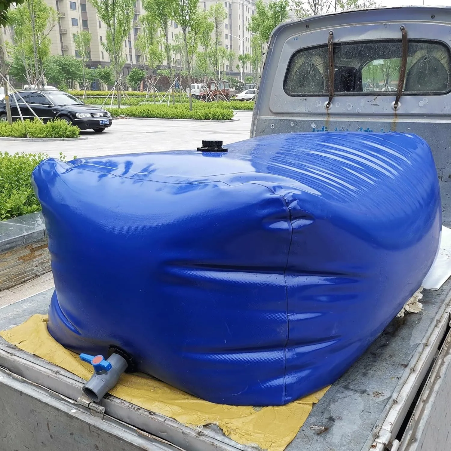 500 Gallon Water Tank, Light Weight Small Size Watertight, and Can Be Used Repeatedly, Bladder Tank for Drought Resistance, Fire Prevention, Emergency Water (Size : 80 * 43 * 34cm)