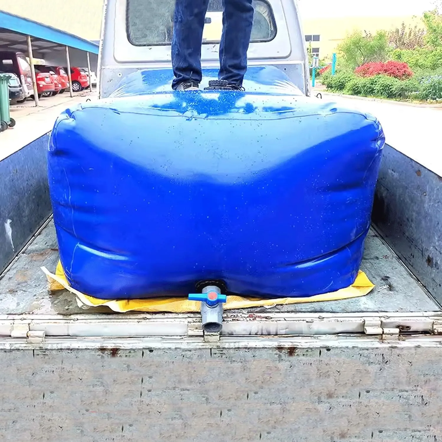 500 Gallon Water Tank, Light Weight Small Size Watertight, and Can Be Used Repeatedly, Bladder Tank for Drought Resistance, Fire Prevention, Emergency Water (Size : 80 * 43 * 34cm)